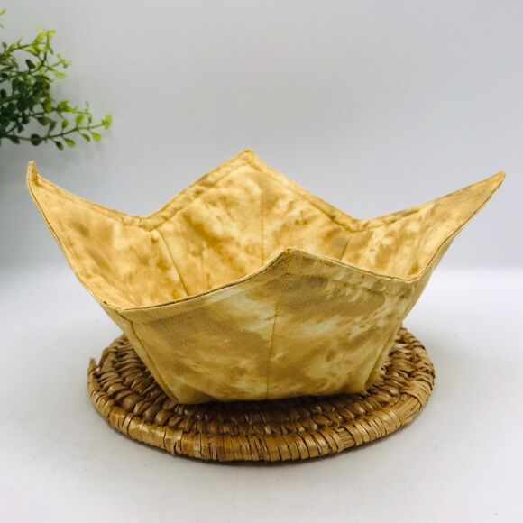 Set of 3 Microwave Cozy Reversible, Tan Neutrals 3 Piece Set, Plate, Bowl, Pint - Picture 7 of 8